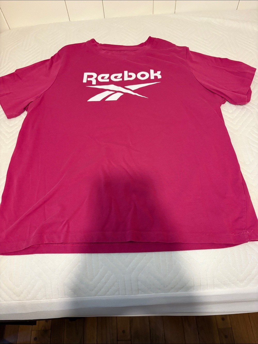 Reebok Women's Magenta Short Sleeve Tee with White Logo